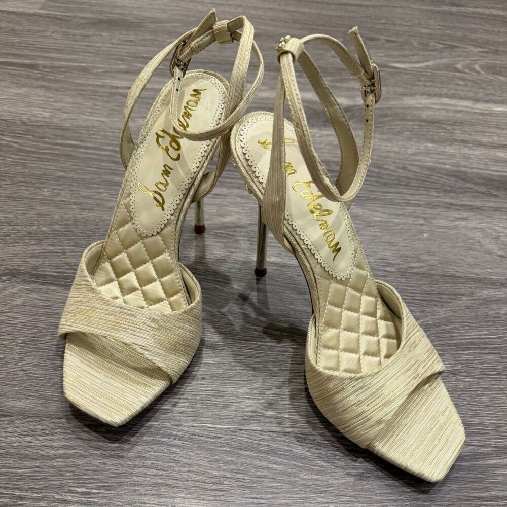 Sam Edelman Lilian Womens Slingback stiletto Heels in Soft Gold Size 8.5